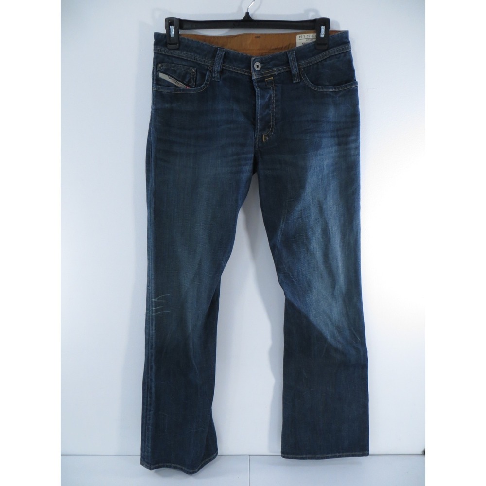 Diesel Shazor 0060B Mens Button Fly Blue Jeans 33x34 Distressed 2005